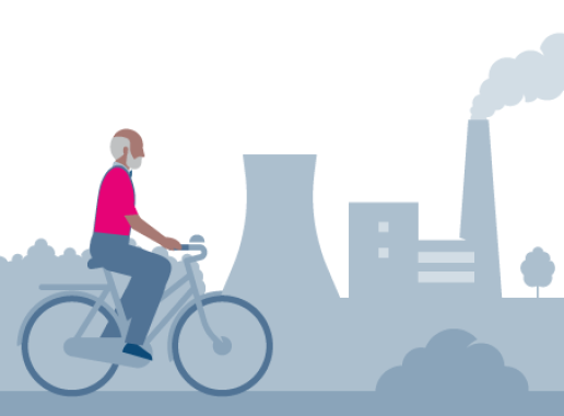 Oudere man op de fiets
