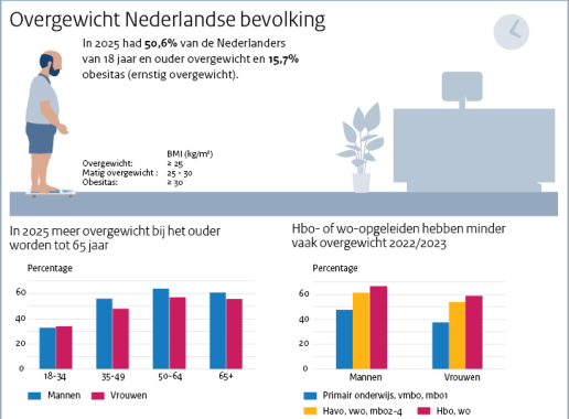 Infographic overgewicht. Onder de afbeelding is een tekstversie van de infographic opgenomen.